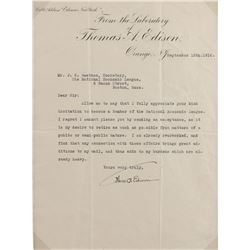 Thomas Edison Typed Letter Signed