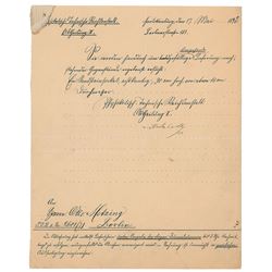 Hermann von Helmholtz Document Signed