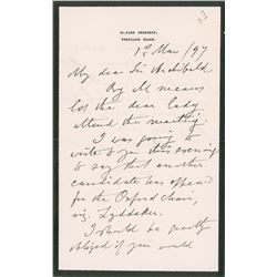 Joseph Lister Autograph Letter Signed