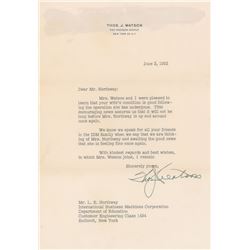 Thomas J. Watson Typed Letter Signed
