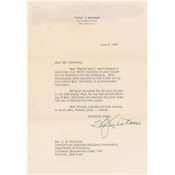 Thomas J. Watson Typed Letter Signed