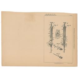 A. Dunbar Hypodermic Syringe Patent Lithograph