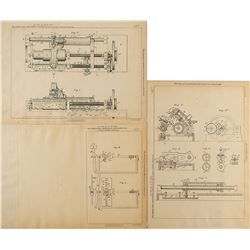 Thomas Edison and Alexander Graham Bell Phonograph Shaft Patent Lithograph