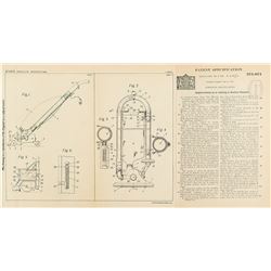 Hoover Vacuum Patent Lithograph and Specification Document