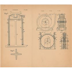 Nikola Tesla Fluid Propulsion Patent Lithograph