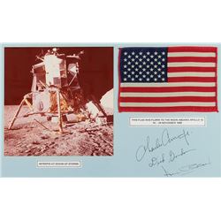 Apollo 12 Crew-Signed Flown Flag Display