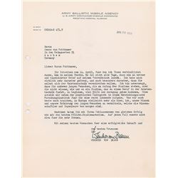 Wernher von Braun Typed Letter Signed