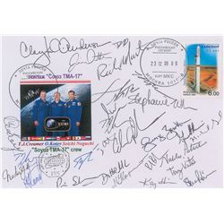 Soyuz TMA-17 Flown Cover Signed by 28 ISS Astronauts