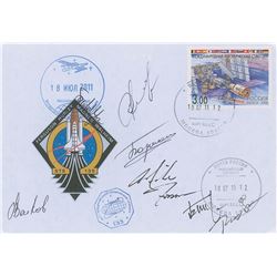 STS-135 Flown Cover Signed by 7 Astronauts