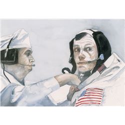 Ron Woods Original Painting of Neil Armstrong