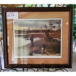 Ducks Unlimited 1186/1800 "Traffic Jam" artist Ron Kleiber Framed 31"w x 27"h