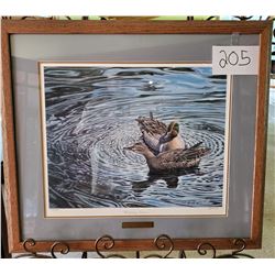 Ducks Unlimited 950/1500 "Wedding Dance" by Howard Poe Framed 29"w x 26"h