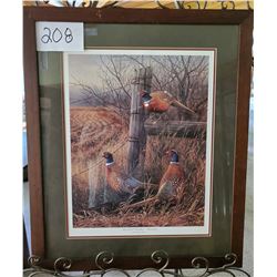 Ducks Unlimitedn3007/5000 "Abandoned Fence Line" Roseman Millette Framed 25"w x 30"h