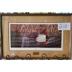 Ducks Unlimited 132/1500 "Serenity" by John Ruthven Framed 30"w x 19"h