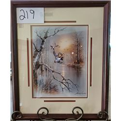 Ducks in Flight by Andres Qapinas Framed 18"w x 22"h