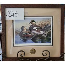 Ducks Unlimited 1675/1750 "Ducks at Rest on Water" by Mike Brown Framed 16"w x 15"h