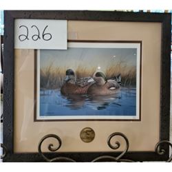 Ducks Unlimited 559/2000 "Ducks on Water" by Mike Brown Framed 16"w x 15"h