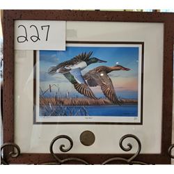 Ducks Unlimited 451/2000 "High Water" by Mike Brown Framed 16"w x 15"h