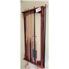Image 5 : Pool table cue stick rack with 9 cue sticks 25"w x 55"h - 2 racks