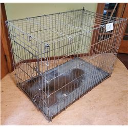 Used Wire Dog Crate with Tray - approx 47d x 27"w x 36"h