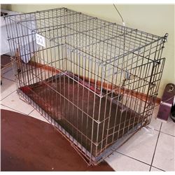 Used Heavy Wire Dog Crate with Tray - approx 48"d x 27"w x 33"h
