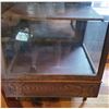 Image 3 : Antique Solid Oak Fancy Curio/Display Cabinet, Glass w/ Mirrored Back - 5 Shelves, Opens from Back