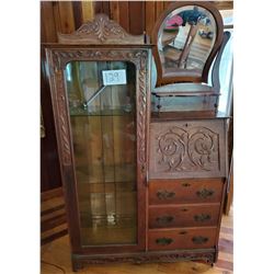 Antique Oak Beautiful Drop Front  Secretary