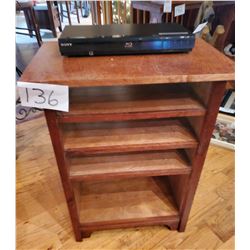 Sony Blu Ray Disk with cabinet - approx 16"d x 24"w x 32"h - 4 shelves - pine