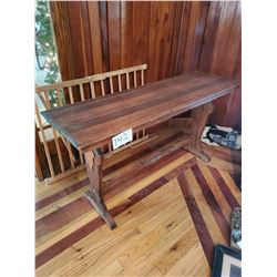 Antique Wooden table - appears walnut finish - approx 18" x 60"l x 31"h