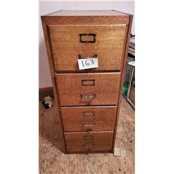 Early Oak 4 Drawer File Cabinet