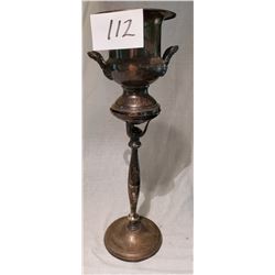 Antique Silver Plate Urn on stand - some damage to urn base (bent) - approx 9"d x 30"h