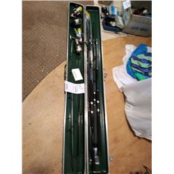 SET OF 4 X REELS & POLES W MOLDED HARD CASE