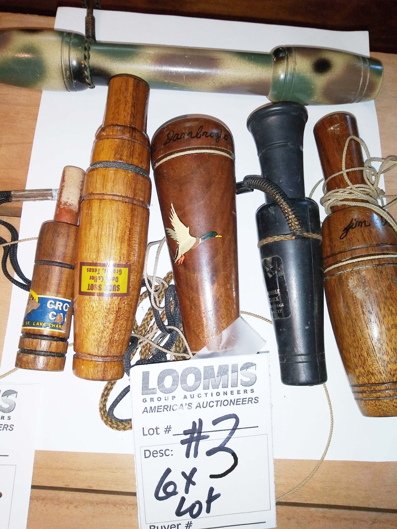 HANDMADE BRANDED DUCK CALL COLLECTION / LOT OF 6