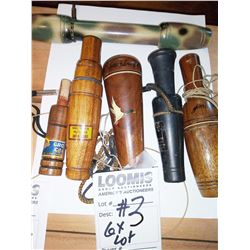 HANDMADE BRANDED DUCK CALL COLLECTION / LOT OF 6
