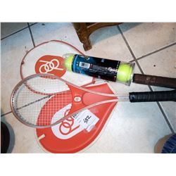 Pair of PDP Tennis Rackets w/ Covers, Tennis Balls