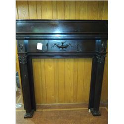 SOLID (HEAVY) CARVED ANTIQUE FIREPLACE FULL MANTEL