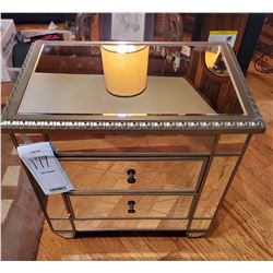 Vintage Two Drawer Mirrored Accent Cabinet