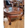 Image 1 : Vintage Wood Table, w/ Mother of Pearl Inlay Bird Design