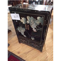 Two door Accent Lacquer Cabinet w/ Mother of Pearl Inlay