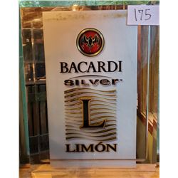 Bacardi Silver Limon Mirrored Glass Wall Sign