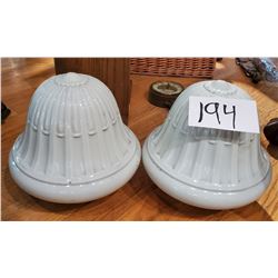 Pair of Antique Ceramic ceiling Light Covers