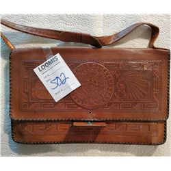 Vintage Tooled Leather Handbag/Purse, Made in Mexico