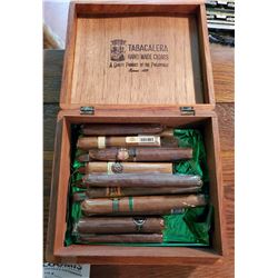 Tabacalera Wooden Cigar Box, w/ Asstd. Hand Made Cigars