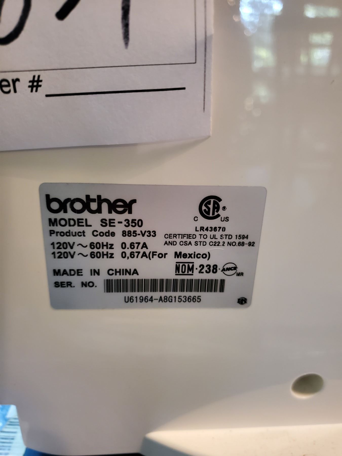 LikeNew Brother SE350 Computerized Sewing and Embroidery Machine