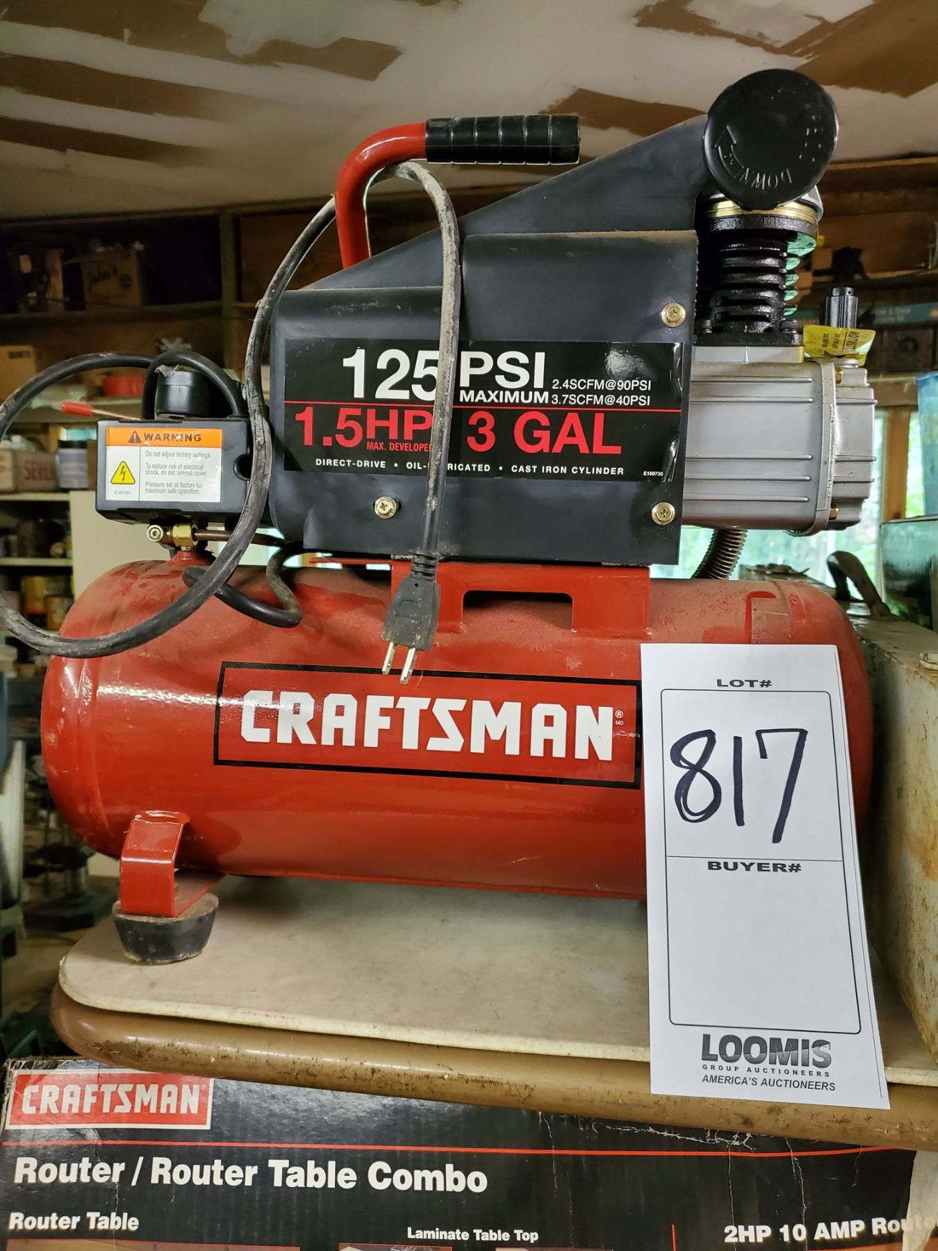 LikeNew Craftsman 125 PSI, 3 Gal. Air Compressor, 1.5 HP