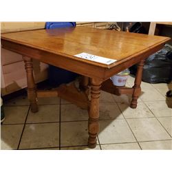 Solid Oak Square 5-Leg Kitchen Table, Fancy Base, 42 x 42 x 29" Tall
