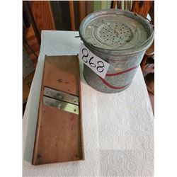 Minnow Bucket and Early Stainless Steel Slicer