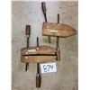 Image 1 : Pair of Gold Shield Wood Clamps