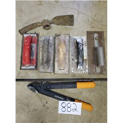 8 PC Lot: Trowels, Compound Anvil Lopper, Mixing Arm