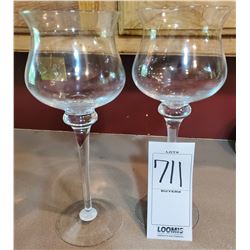 Pair of Tall Wine Glass Vases